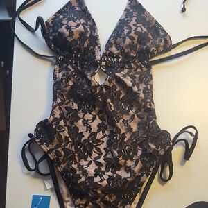 Cupshe Black Lace One Piece Swimsuit